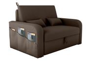 Sofá Cama com Baú 2 Lugares 140cm Lady Day Marrom Matrix