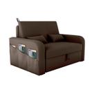 Sofá Cama com Baú 2 Lugares 140cm Lady Day Marrom Matrix