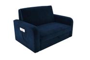 Sofá Cama com Baú 2 Lugares Daiane Azul Matrix Sofá Cama com Baú 2 Lugares Daiane Azul Matrix