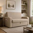 Sofá Cama com Baú 2 Lugares Daiane Bege Matrix Sofá Cama com Baú 2 Lugares Daiane Bege Matrix