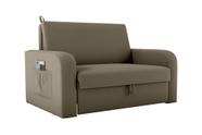 Sofá Cama com Baú 2 Lugares Daiane Capuccino Matrix