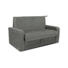 Sofá Cama com Baú 2 Lugares Daiane Cinza Matrix