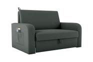 Sofá Cama com Baú 2 Lugares Daiane Cinza Matrix