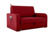 Sofá Cama com Baú 2 Lugares Daiane vermelho Matrix