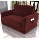 Sofá Cama com Baú 2 Lugares John Veludo Vinho