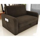 Sofá Cama com Baú 2 Lugares Raheny Suede Cappuccino