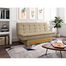 Sofa Cama com Baú Berilo Espresso Móveis Bege Sofa Cama com Baú Berilo Espresso Móveis Bege