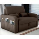 Sofá Cama com Baú Gorteen Veludo Marrom