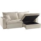 Sofá Cama com Baú Messina em Linho 4 Lugares Retrátil e Reclinável 230cm Luxury Sofá Cama com Baú Messina em Linho 4 Lugares Retrátil e Reclinável 230cm Luxury