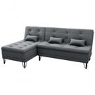 Sofá Cama com Chaise 3 Lugares 2,00 Mts Nice Matrix Cinza