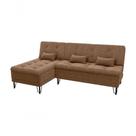 Sofá Cama com Chaise 3 Lugares 2,00 Mts Nice Matrix Marrom