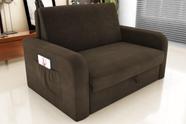 Sofá Cama Daiane Suede Cappuccino B255 - Matrix