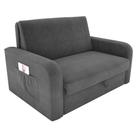 Sofá-Cama Daiane Veludo Light Cinza