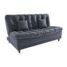 Sofá Cama Day 185cm Reclinável Manual Veludo Cinza - Sallar Home