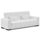 Sofá Cama Decorativo 210cm Beesley Pu Branco Brilho G19 - Gran Belo