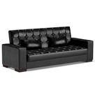 Sofá Cama Decorativo 210cm Beesley Pu Preto Brilho G19 - Gran Belo