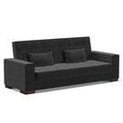 Sofá Cama Decorativo 210cm Beesley Suede Preto G19 - Gran Belo