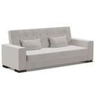 Sofá Cama Decorativo 210cm Beesley Veludo Cinza G19 - Gran Belo