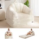 Sofá-cama dobrável MAXYOYO 2 em 1 conversível bege
