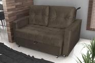 Sofá Cama Drika Veludo Marrom E426 - Matrix