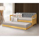 Sofá Cama Dublin Estofado Capitonê Veludo Cinza Madeira com Cama Auxiliar - Imbuia