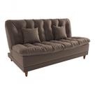 Sofá Cama Duda Veludo Marrom Matrix Sala Premium 3 Lugares