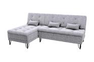 Sofá Cama e Chaise 3 lugares 200cm Nice Cinza Matrix