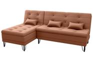 Sofá Cama e Chaise 3 lugares 200cm Nice Ferrugem Matrix