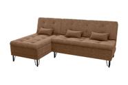 Sofá Cama e Chaise 3 lugares 200cm Nice Marrom Matrix
