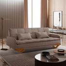 Sofa Cama em Linho 202cm X 92cm Cannes Marrom Claro/Avelã