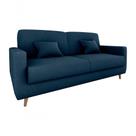 Sofá Cama Emília 2 Lugares 190cm Veludo Azul Matrix Sofá Cama Emília 2 Lugares 190cm Veludo Azul Matrix