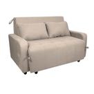 Sofá Cama End 138cm Reclinável Manual Suede Bege - Sallar Home Sofá Cama End 138cm Reclinável Manual Suede Bege - Sallar Home