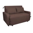 Sofá Cama End 138cm Reclinável Manual Suede Marrom - Sallar Home