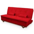 Sofá Cama Estoril 1,90m Vermelho Suede Velut - King House