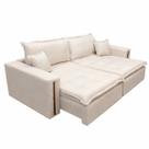 Sofá Cama Fabiana em Linho 4 Lugares Retrátil e Reclinável 240cm Zarat Bege Sofá Cama Fabiana em Linho 4 Lugares Retrátil e Reclinável 240cm Zarat Bege