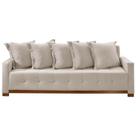 Sofá Cama Feeling Casal 4 Lugares e 5 Almofadas 210cm Innove Cor Veludo Bege