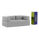 Sofá Cama Flowin Inflow Boucle Cinza Vem Na Caixa Retrátil Confortável Para Sala Apartamento Moderno
