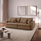 Sofá Cama Jupiter 3 Lugares Retrátil Reclinável 2,30m Boucle com Molas Ensacadas Marrom