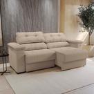 Sofá Cama Kappesberg Stelo Suede Bege 230cm