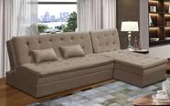 Sofá Cama King 5 Lugares 2,70m Amélia Suede Cappuccino Mirra Decor Sofá Cama King 5 Lugares 2,70m Amélia Suede Cappuccino Mirra Decor