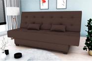 Sofá Cama Laila Suede Marrom B256 - Matrix