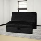 Sofá Cama Malú 2 Lugares - Suede Amassado - Preto