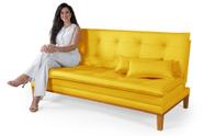 Sofá Cama Mobly Estofado em material sintético Pés em Madeira Reforçado