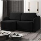Sofá Cama Modulado Retrátil e Reclinável Decorativo Varsóvia 176cm Veludo Preto G33 - Gran Belo
