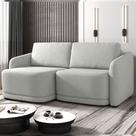 Sofá Cama Modulado Retrátil e Reclinável Decorativo Varsóvia 216cm Linho Cinza G33 - Gran Belo