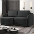 Sofá Cama Modulado Retrátil e Reclinável Decorativo Varsóvia 216cm Veludo Cinza Chumbo G33 - Gran Belo