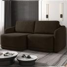 Sofá Cama Modulado Retrátil e Reclinável Decorativo Varsóvia 216cm Veludo Marrom G33 - Gran Belo