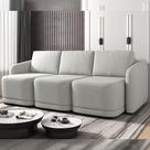 Sofá Cama Modulado Retrátil e Reclinável Decorativo Varsóvia 246cm Linho Cinza G33 - Gran Belo