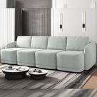 Sofá Cama Modulado Retrátil e Reclinável Decorativo Varsóvia 356cm Veludo Cinza G33 - Gran Belo