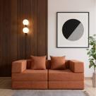 Sofá Cama Modular 160 cm para Sala 2 Módulos Vem na Caixa Compacto Moderno Estofado com Capas Removíveis Cobbi